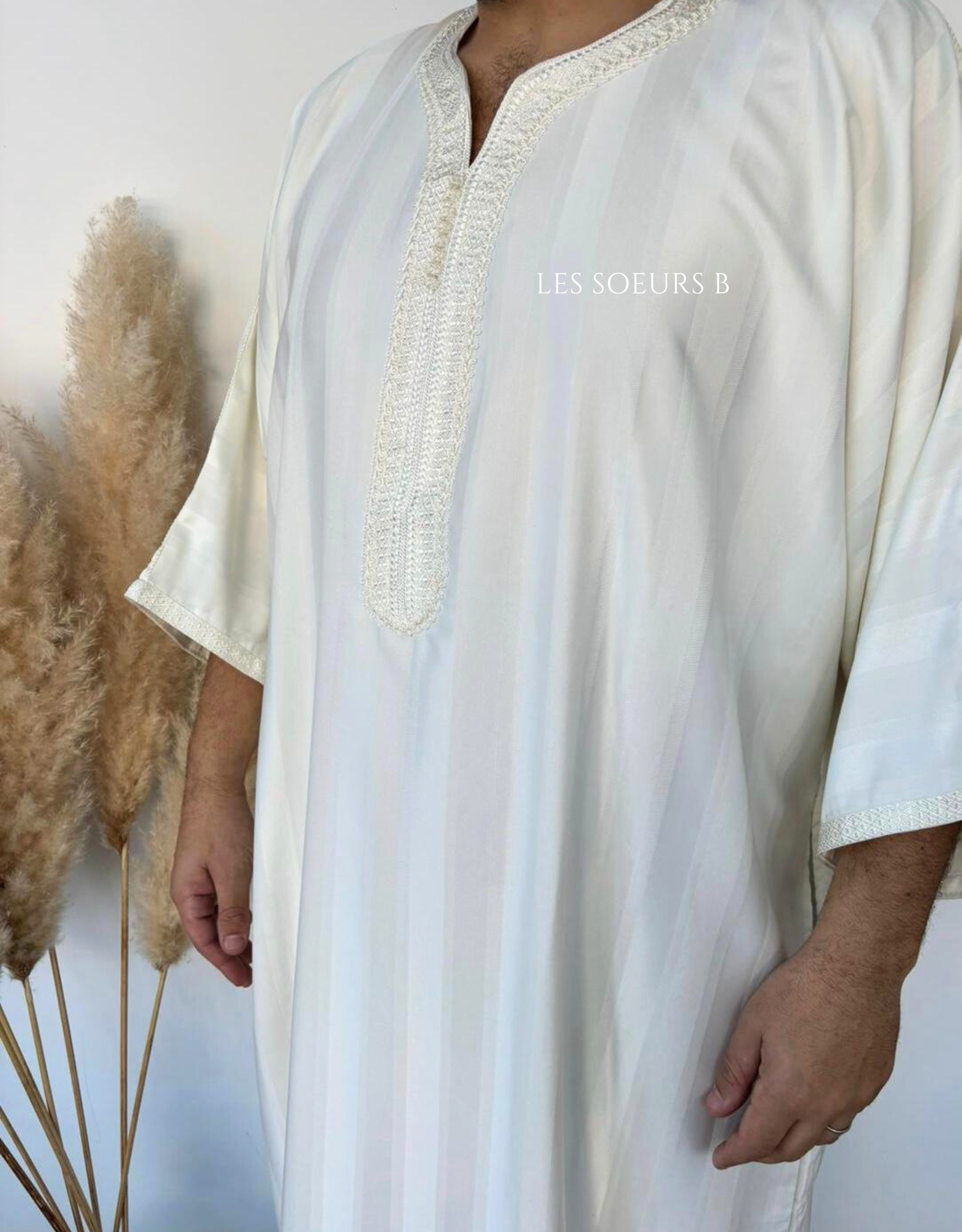 Abaya écru - Réf : 4067